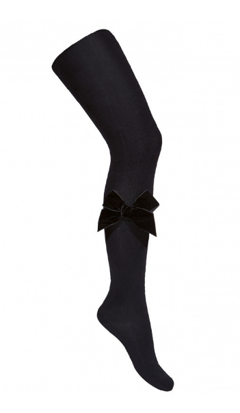 Cotton Tights Velvet Bow