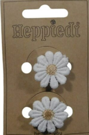 Heppidie klitteband bloem wit