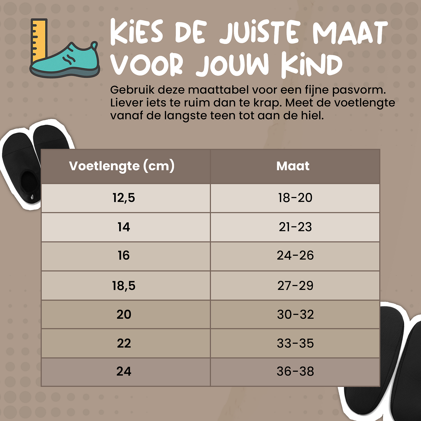 Measy Antislipschoen Bruin